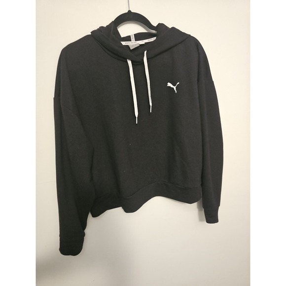 Puma Womens Crop Top Hoodie‎ Black Size L - Picture 1 of 4